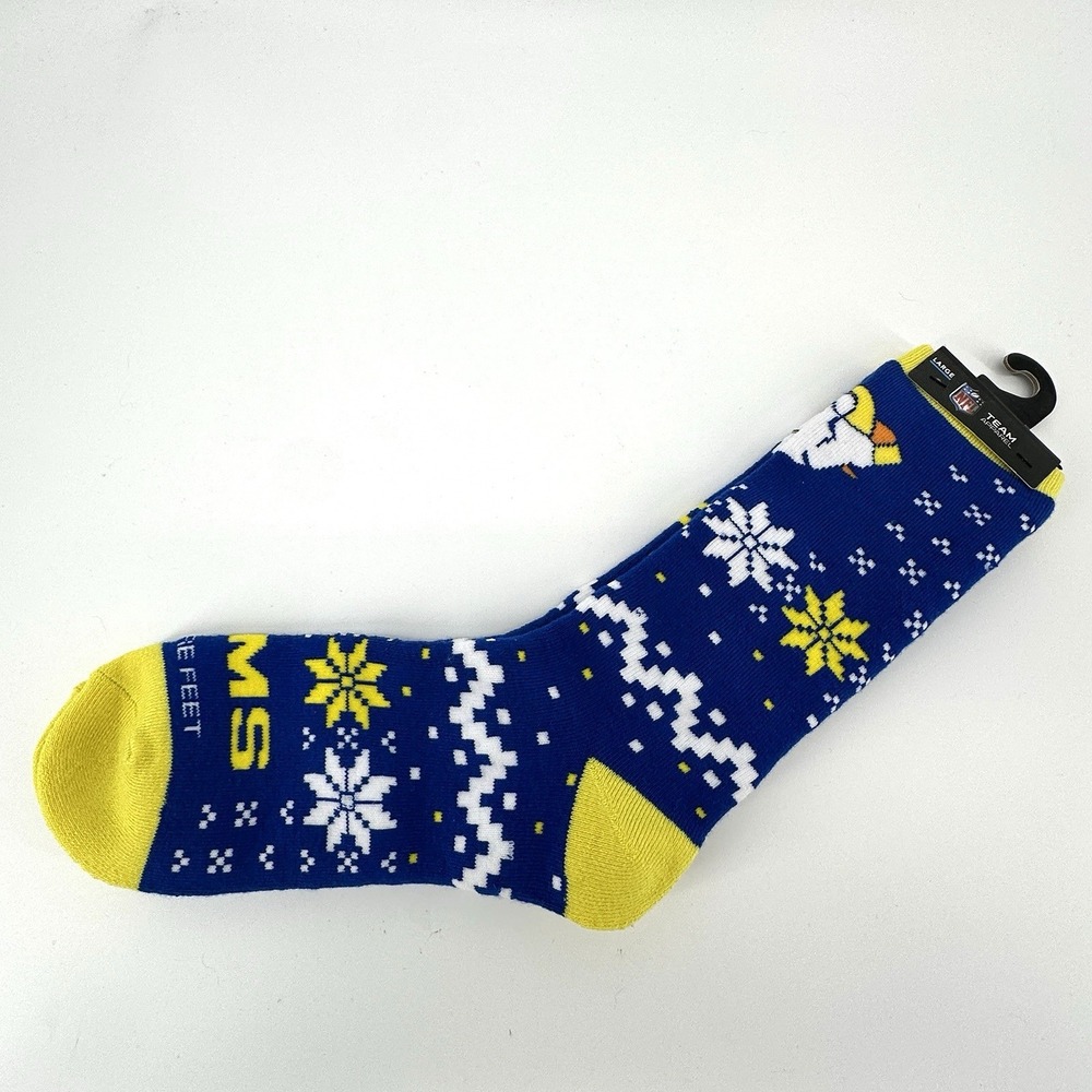 Los Angeles Rams NFL 4-Stripe Deuce Sweater Socks Large 10-13